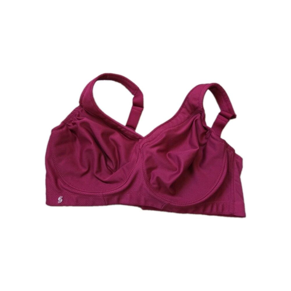 Glamorise Sport Red Underwire High Impact Full Coverage Sports Bra Size 38D EUC